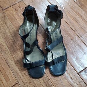 Yves Saint Laurent Y2K Black Strappy Heels